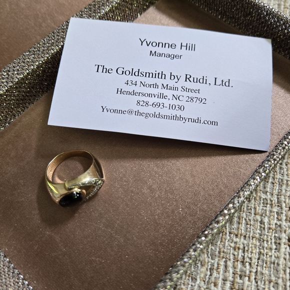 Vintage 14k Gold Sapphire Moonstone Ring - Picture 14 of 15